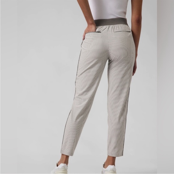 Athleta Gray Brooklyn Striped Ankle Pants - Picture 3 of 8